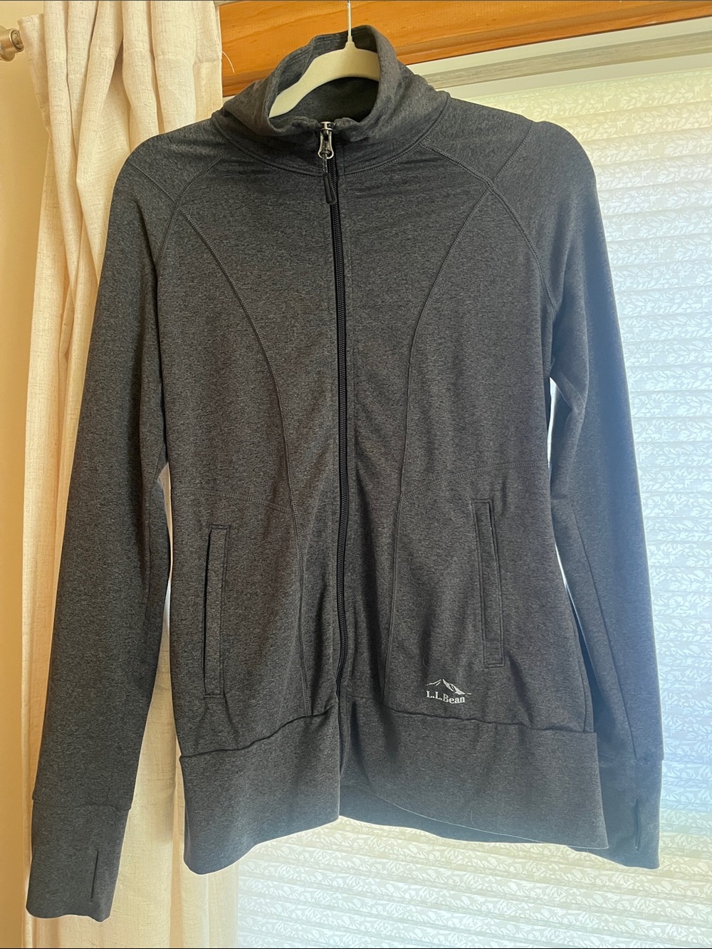L.L. Bean Women's Charcoal Full-Zip light  layer